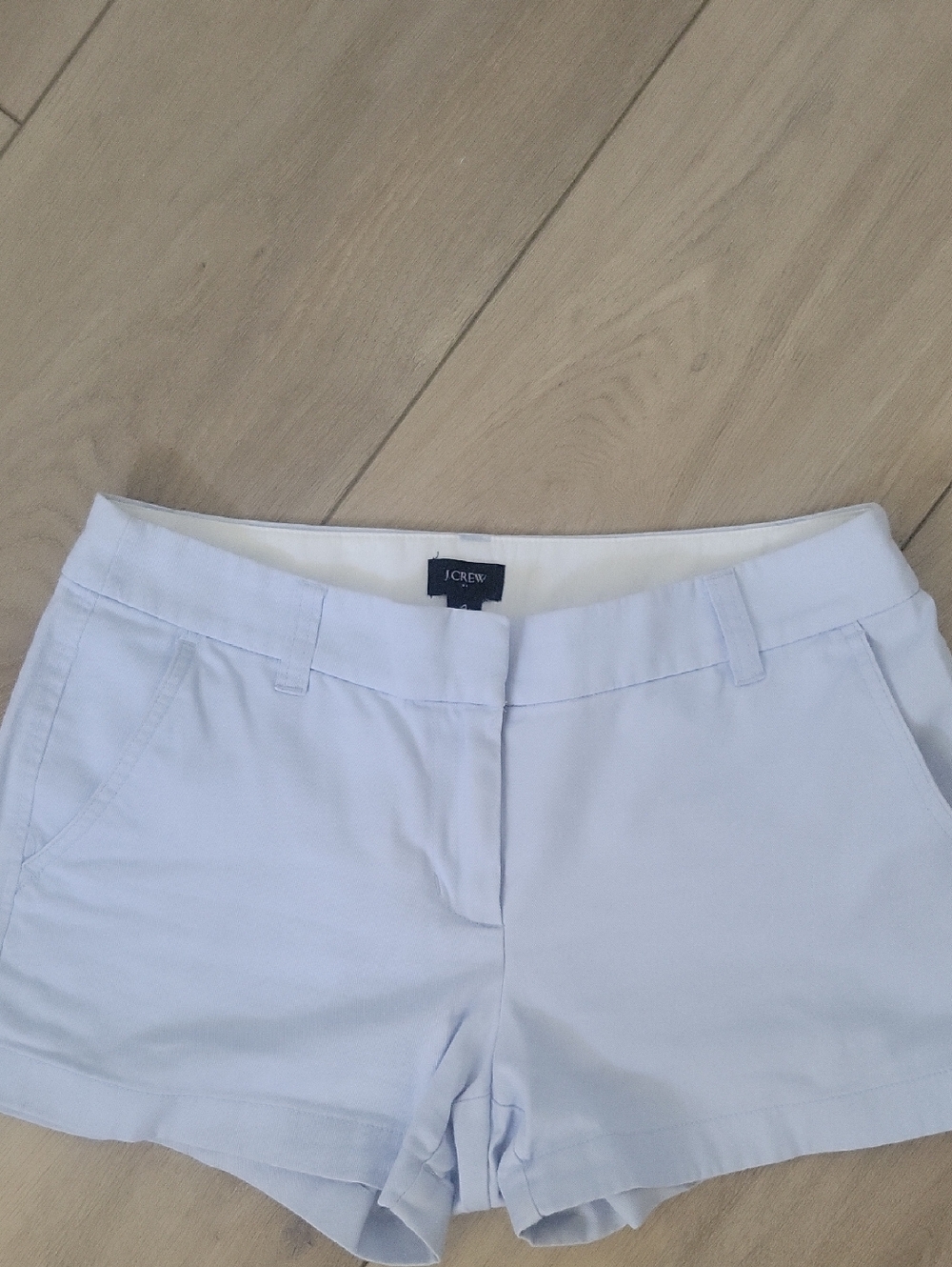 J. Crew Light Blue High-Waist Chino Shorts
